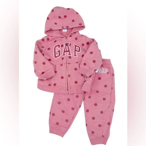 Baby gap polka dot hoodie & jogger set size 2 baby I do have a size 18-24 pant - Picture 1 of 1